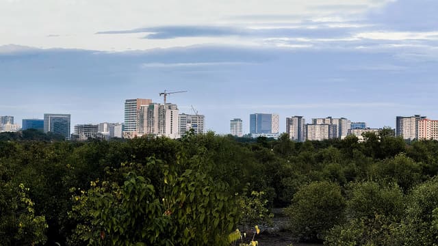 The skyline of Mandurriao, Iloilo City, Philippines, as seen from Iloilo Sunset Boulevard, features the highest concentration of high-rise structures in the city. It is home to major mixed-use developments, including the Iloilo Business Park and Atria Park District.