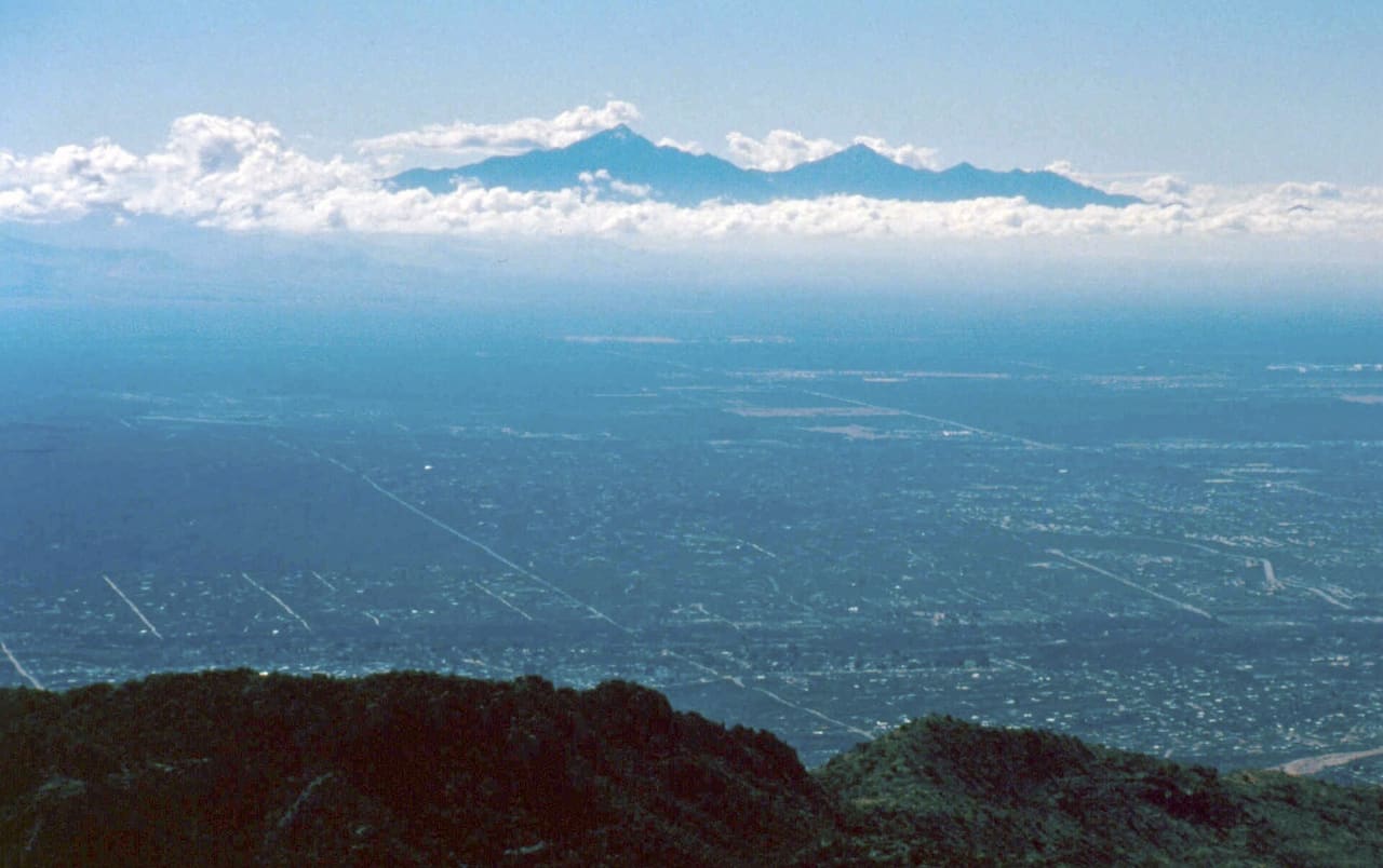View of "sky islands" from the w:Santa Catalina Mountains, Arizona, USA.