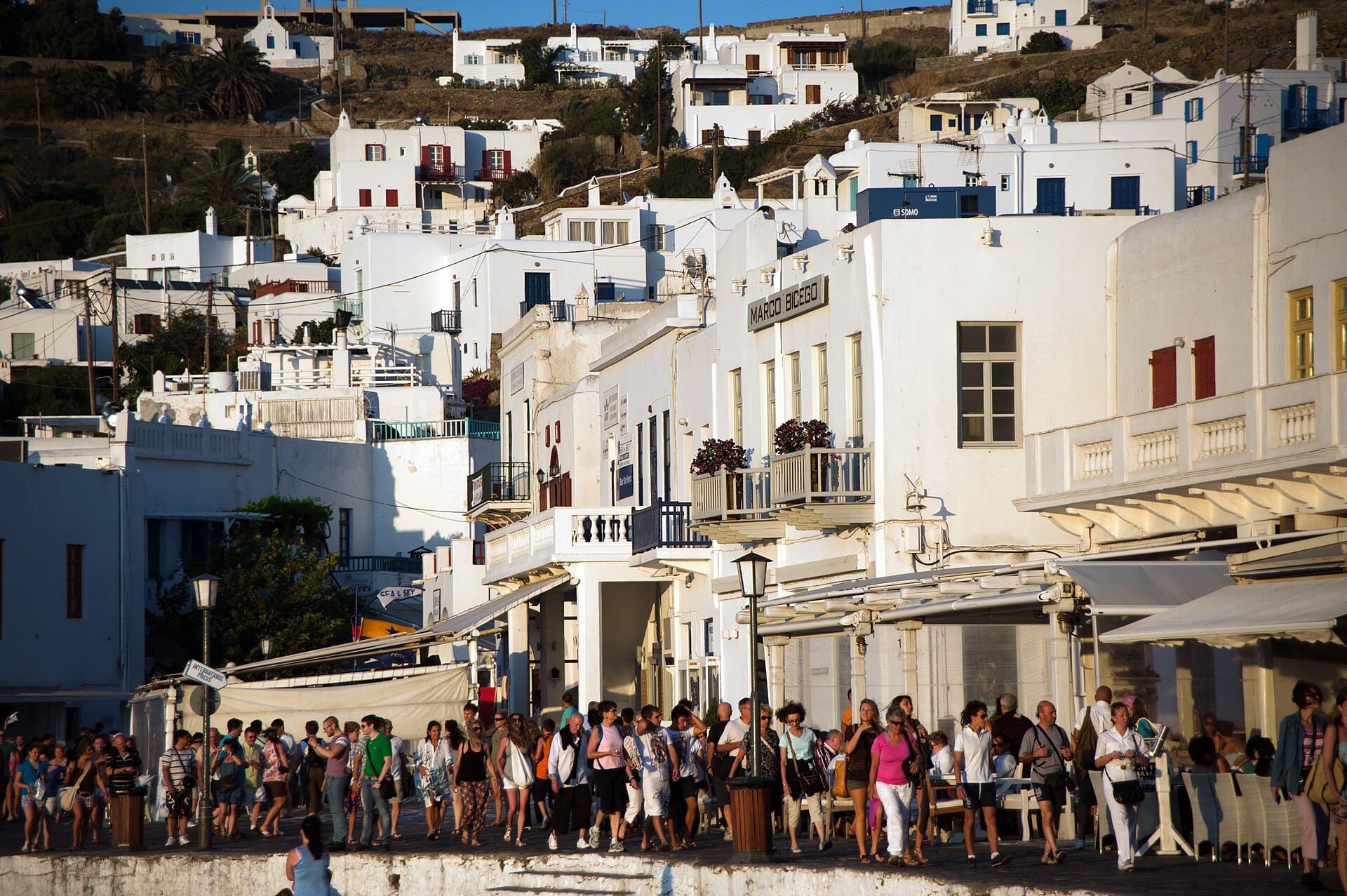 Cityscape of Mykonos island, Cyclades, Agean Sea, Greece.