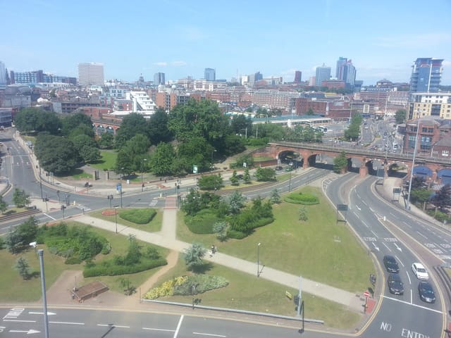 View over Leeds taken from the 9th floor of the Ibis Budget