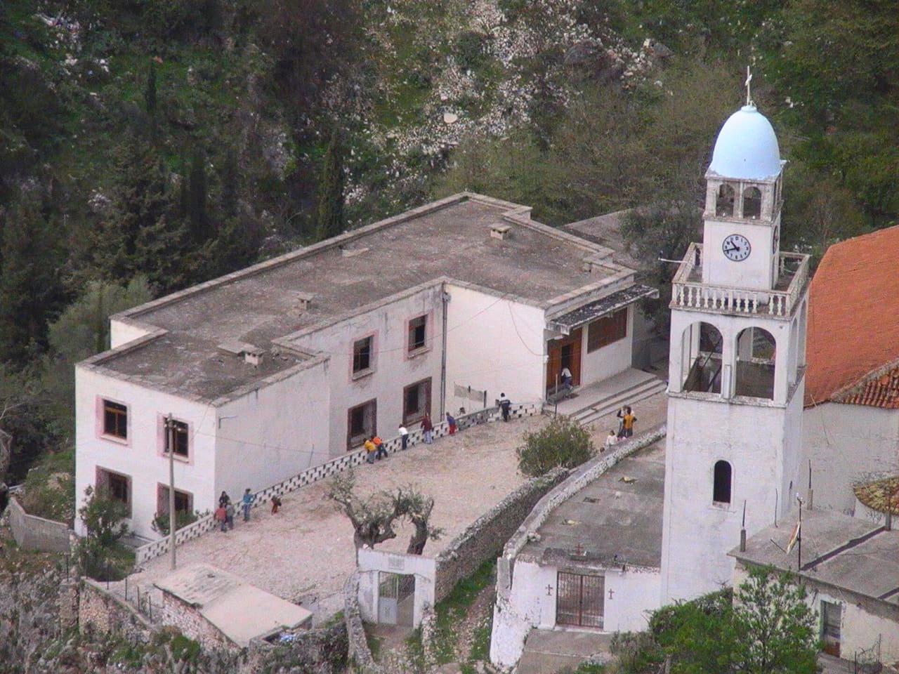 A schoolyard in Dhërmi, Vlorë District, Albania