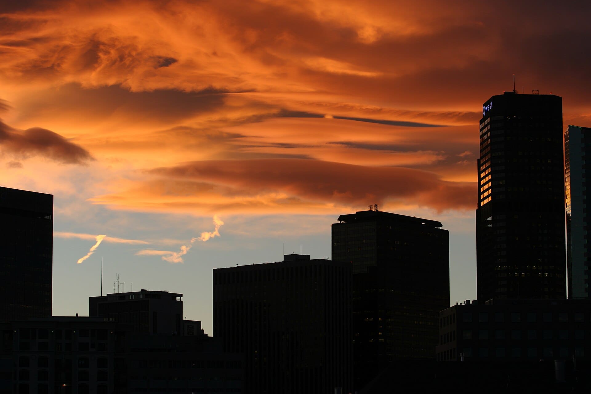 Skyline at Sunset, Denver Colorado, 2004.Denver Skyline at Sunset