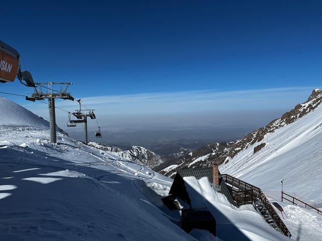 Shymbulak mountain in February 2024