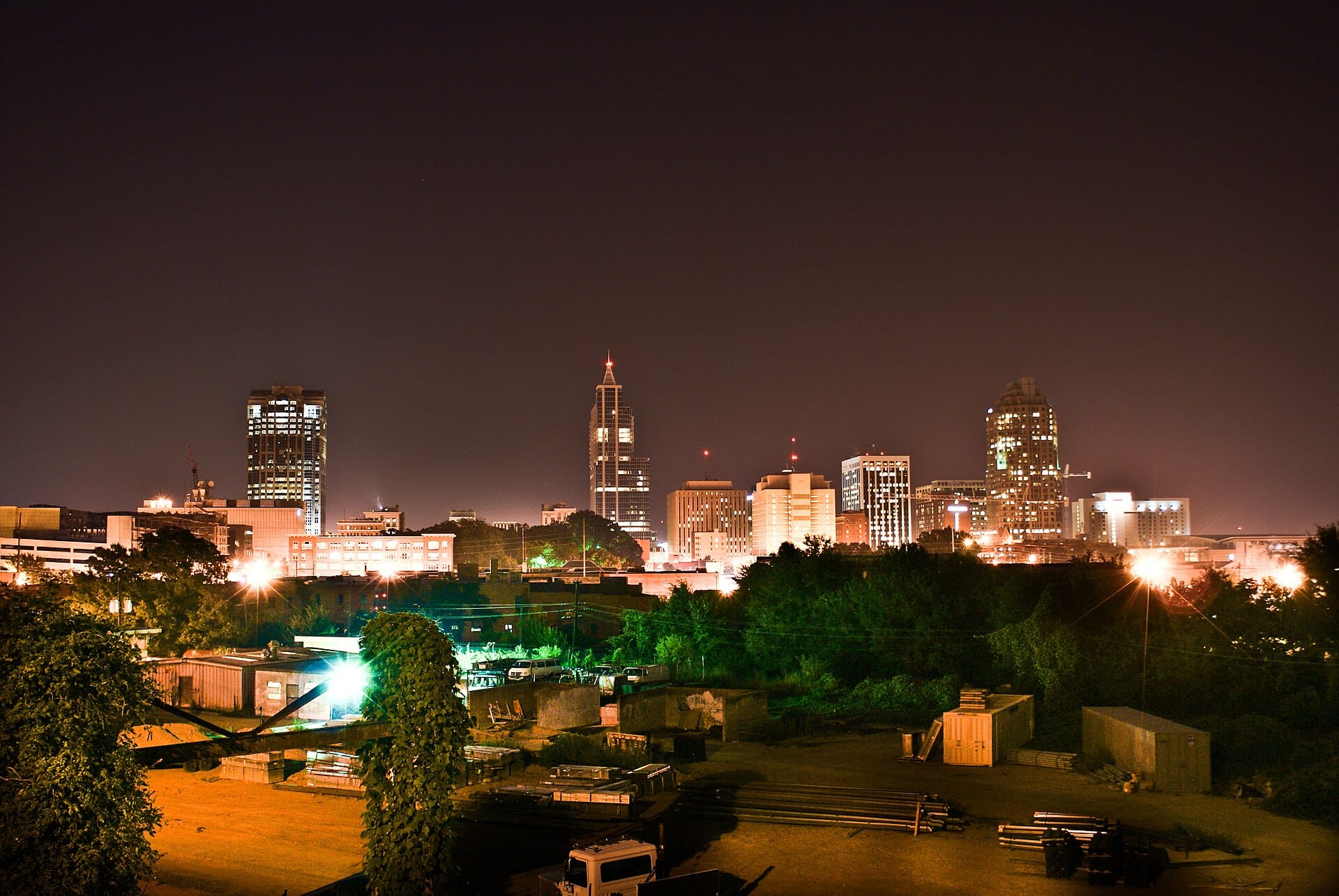 Downtown Raleigh Skyline viewed from Boylan Ave