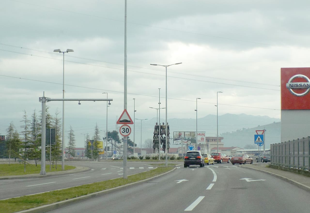 "Crnogorsko oro" sculpture in Podgorica, installed in 2016, on the occasion of the celebration of the tenth anniversary of the restoration of the independence of Montenegro