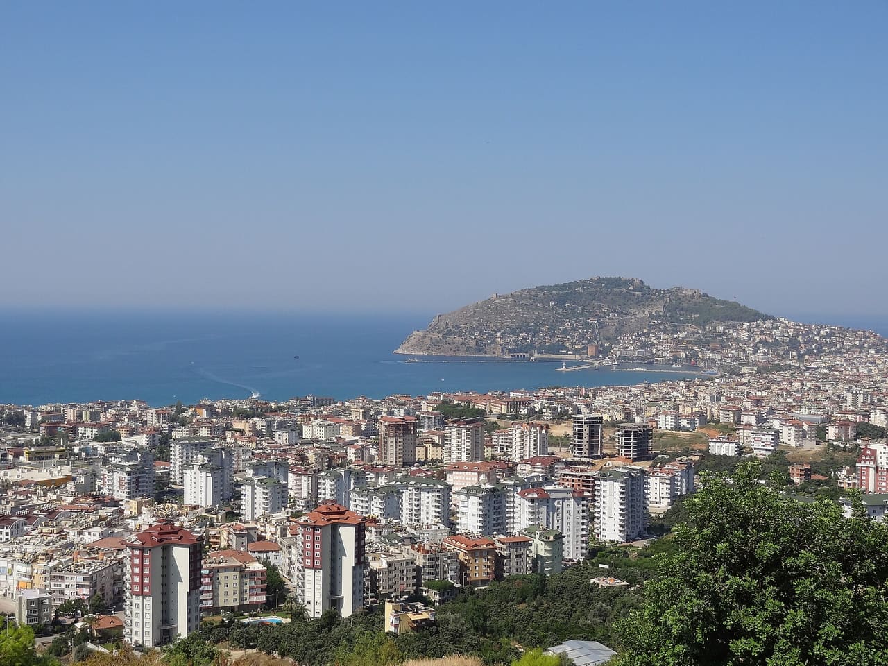 Panoramic view of Alanya, Turkey.