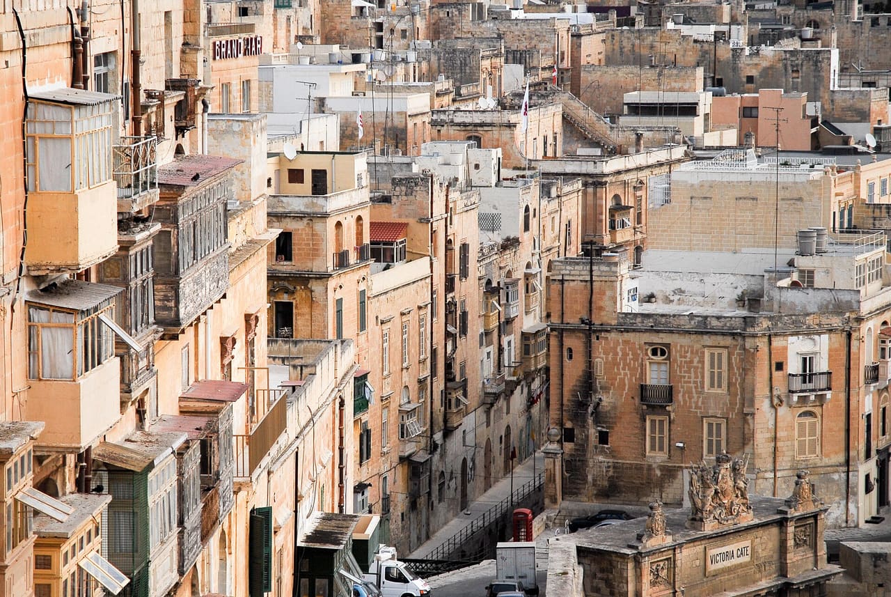 Cityscape of Valletta, Malta, Mediterranean Sea.