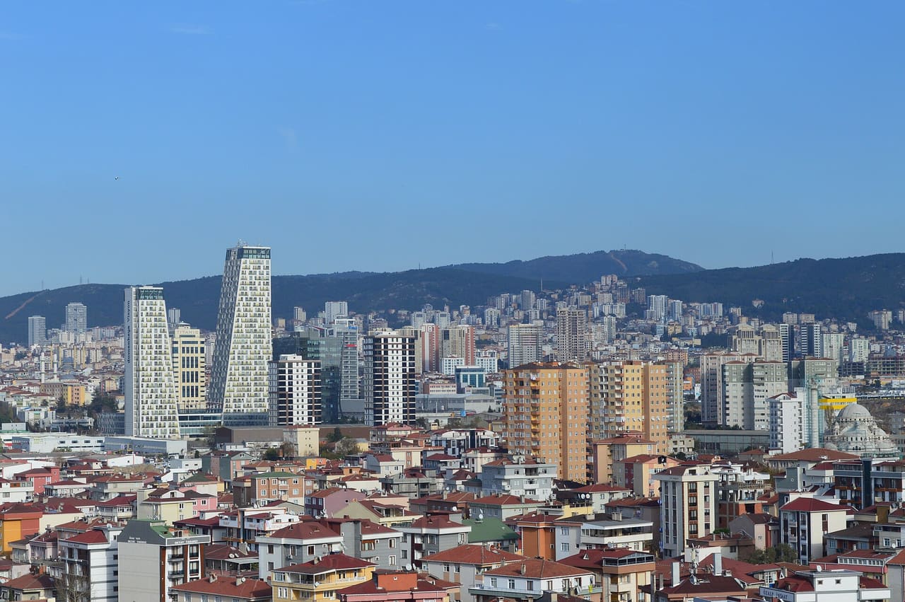 Skyline of Kartal district, Istanbul, Turkey.