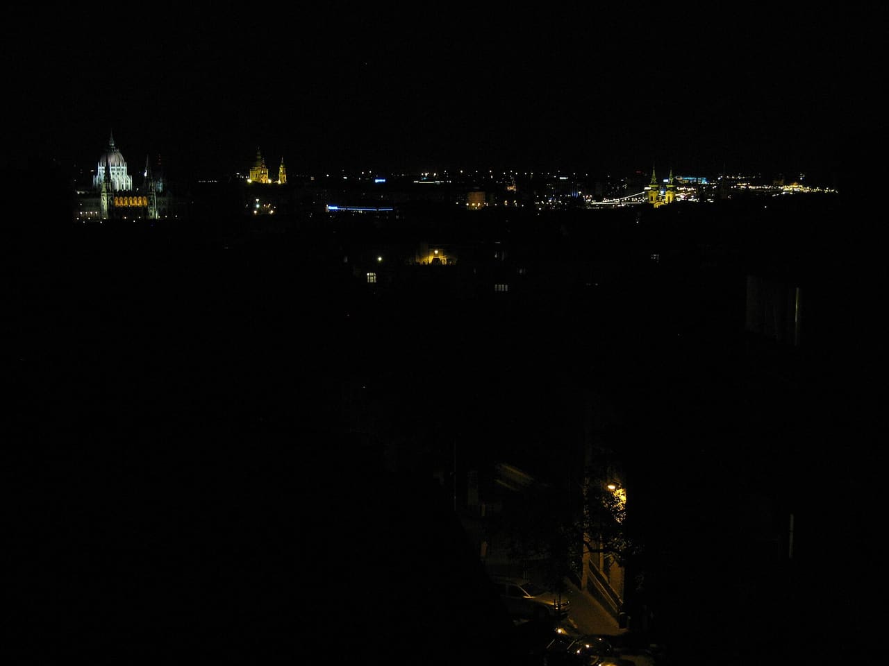 Budapest at Night from the Hotel Papillon